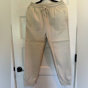 Avec Les Filles Cream Faux Leather Joggers - NWOT - Size S